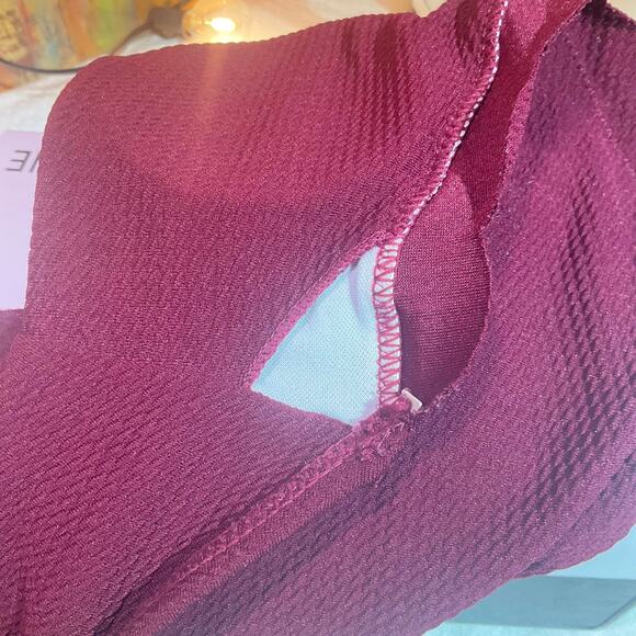 One shoulder swimsuit, red Bordeaux, Size S - Picture 5 of 9